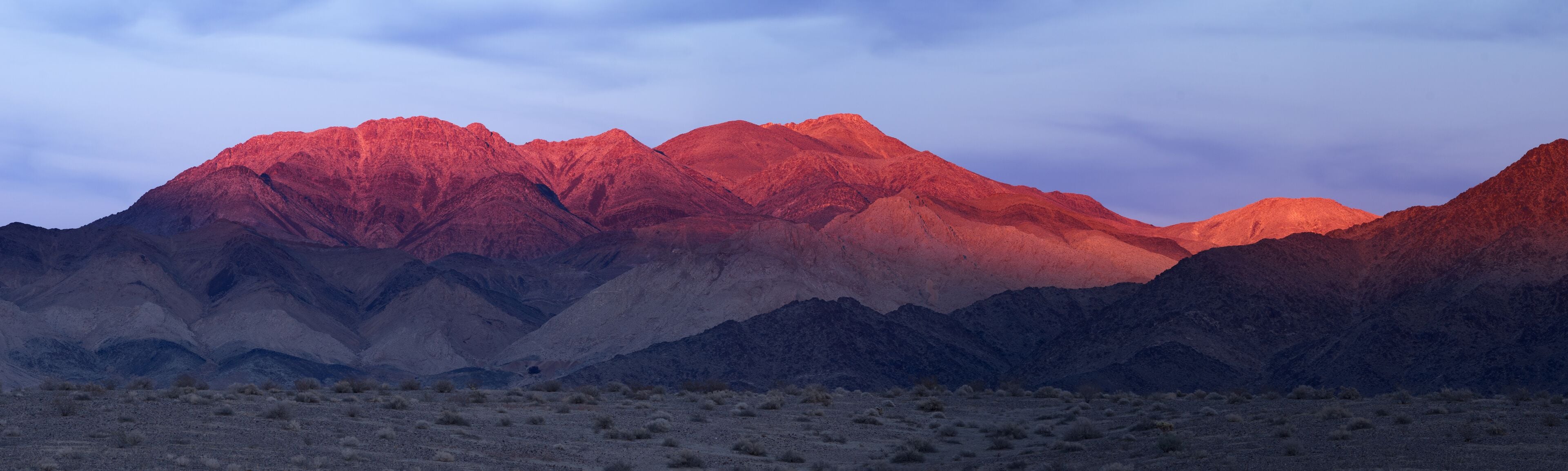 Southern California desert landscape taken right after sunset. Image taken near Tecopa in Inyo County.