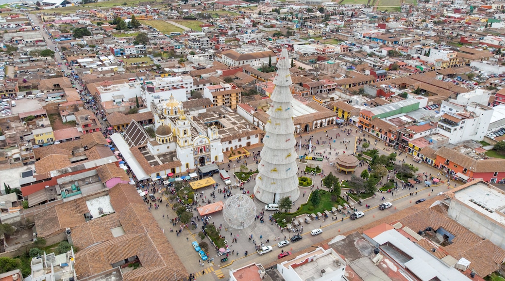 Christmas tree over 50 meters in the center of Chignahuapan, Puebla, Mexico