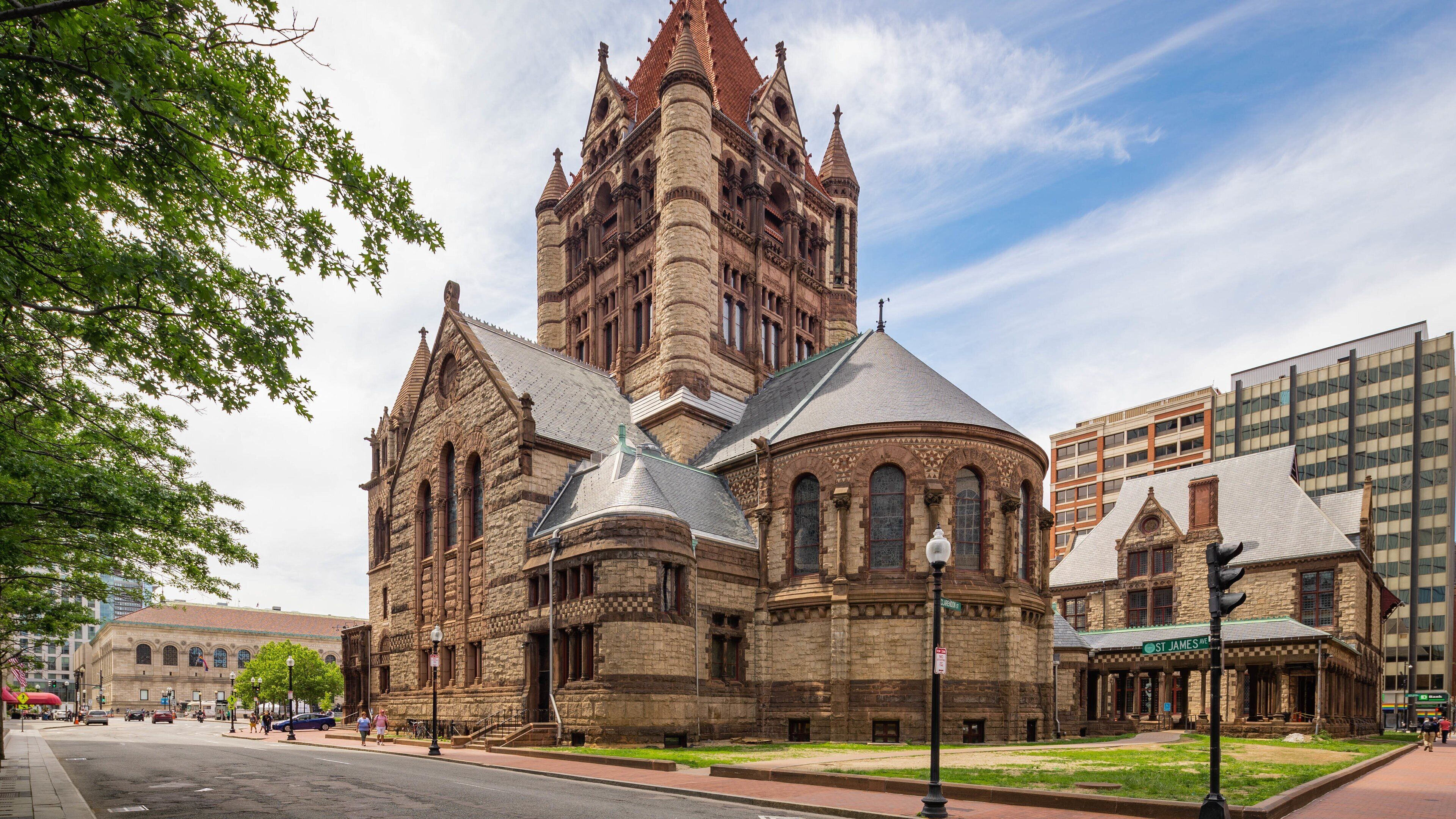 Trinity Church Boston showing heritage architecture and a church or cathedral