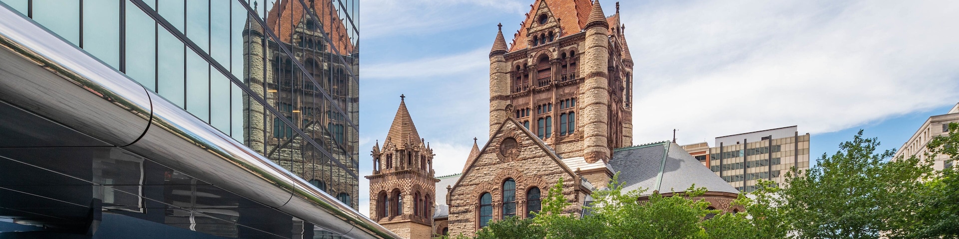 Trinity Church Boston showing heritage architecture and a church or cathedral