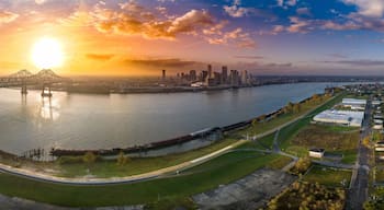 Panoramic view of New Orleans over the Mississippi