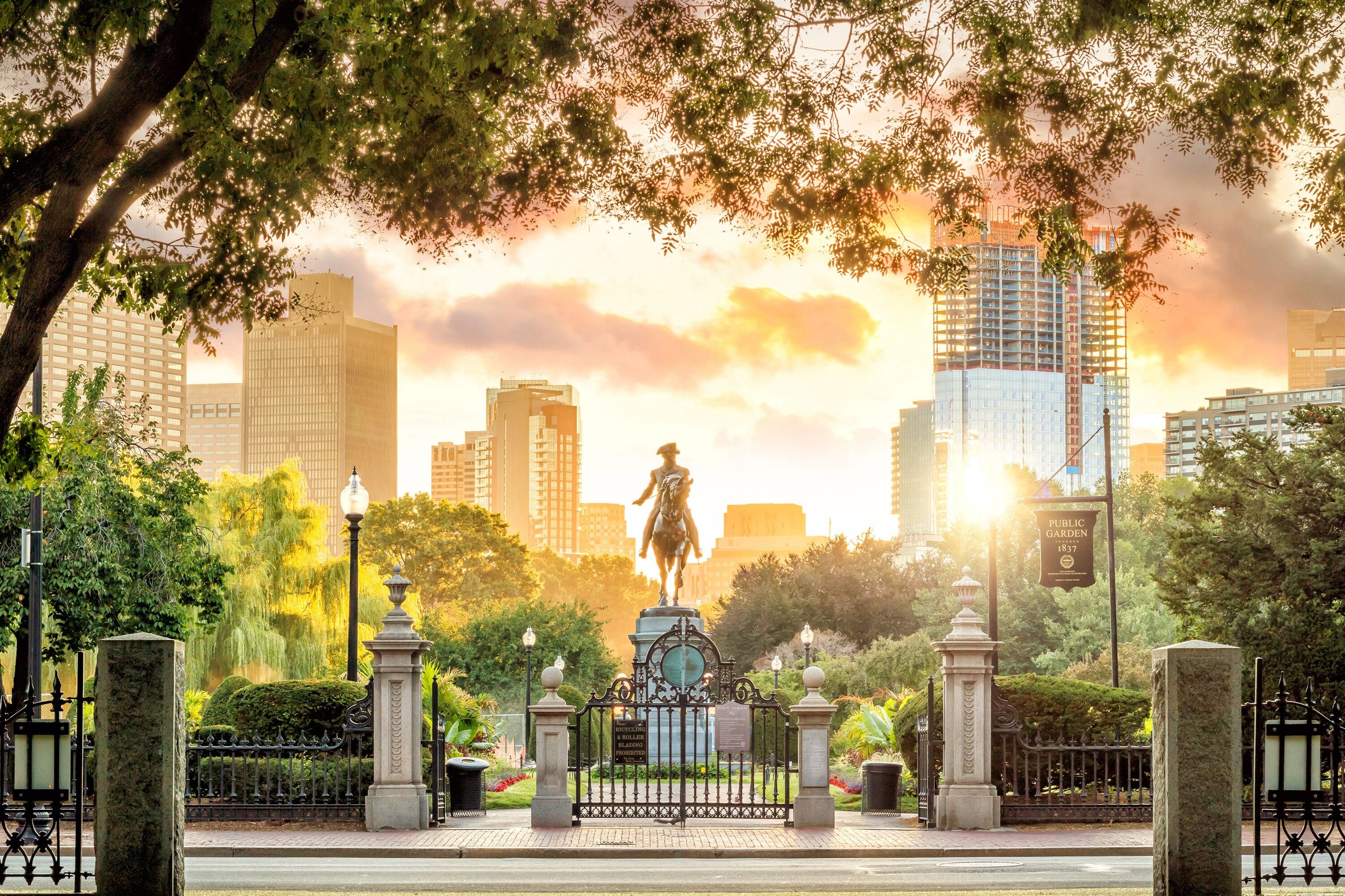 George Washington monument in Public Garden Boston Massachusetts