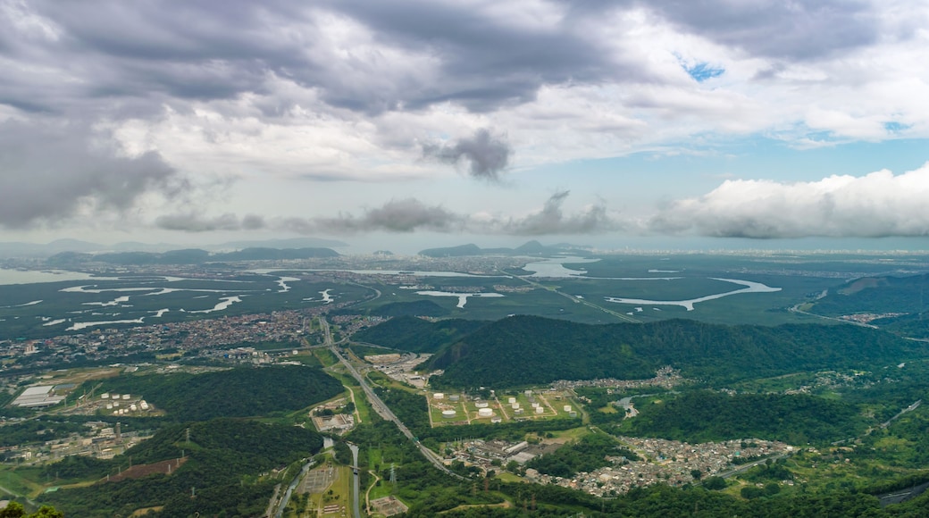 Aerial view of Cubatão, SP and Santos, SP in Brazil