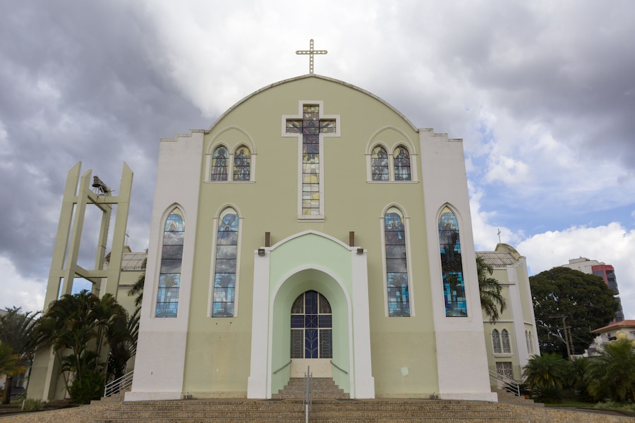 Igreja Matriz Bom Jesus Da Cana Verde, a Catholic church with more than 150 years of history. Araguari, Minas Gerais, Brazil.