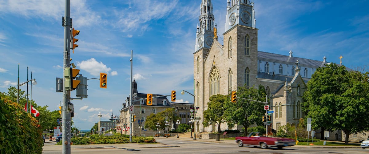 Notre-Dame Cathedral Basilica which includes a church or cathedral and heritage architecture