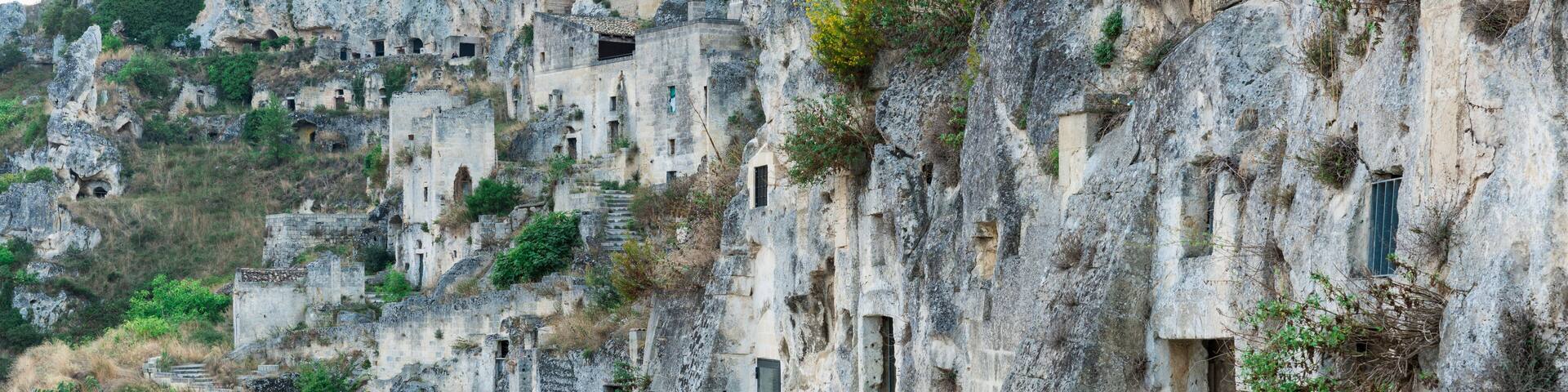 historical houses in the rocks of Matera, Italy