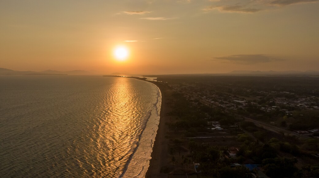 Beautiful view of the empty beach due to the quarantine for Covid 19 in Costa Rica