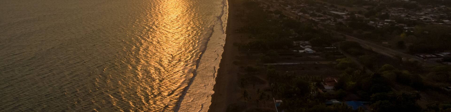 Beautiful view of the empty beach due to the quarantine for Covid 19 in Costa Rica