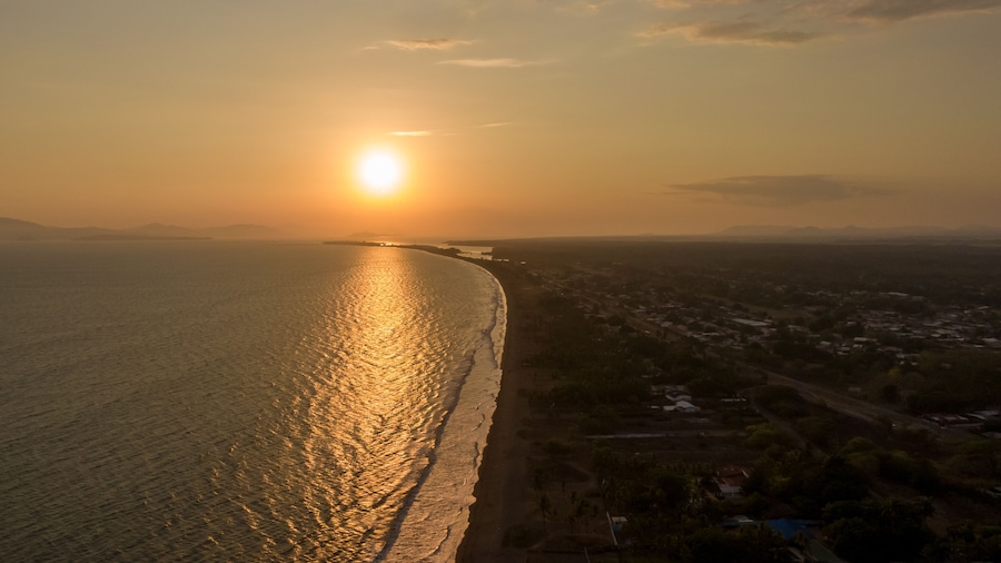 Beautiful view of the empty beach due to the quarantine for Covid 19 in Costa Rica