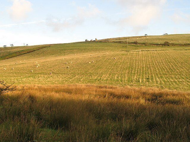 Windy Windshiel View over farmland to the ruin of Windy Windshiel.