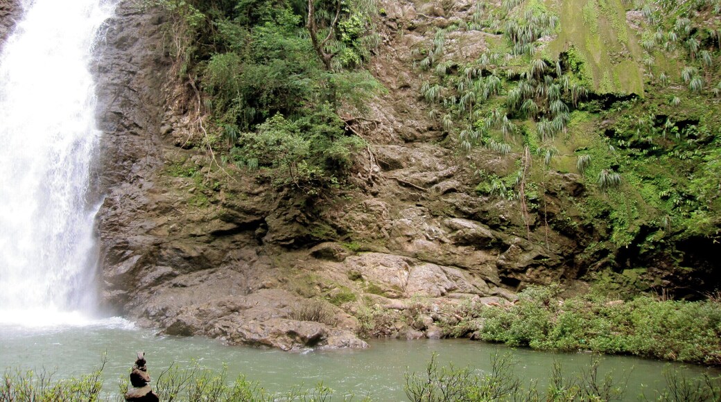 These are the Montezuma waterfalls-- and there are two more above this big one that you can jump off!
Only a 20-30 minute hike up to the top. Be sure let a local show you the longer way around to hike to the 2nd and 3rd falls rather than climb up waterfall itself.
To find them you just go behind the Mariposario bed and breakfast.