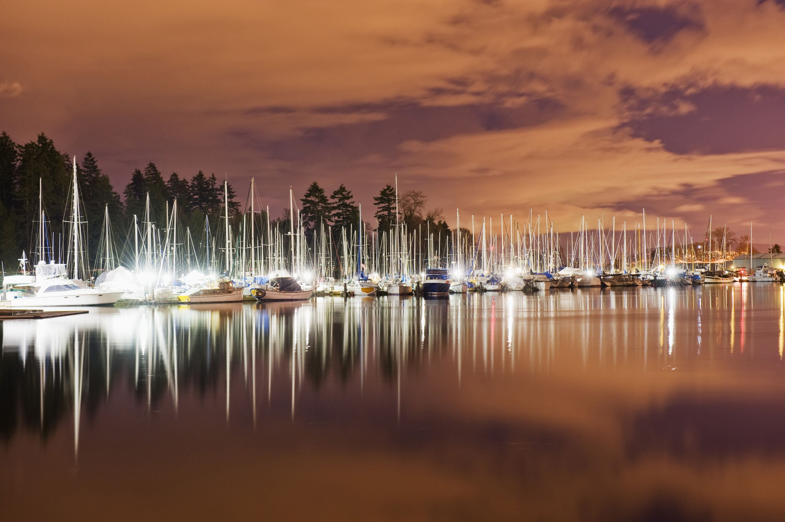 yachts in Coal Harbour Vancouver British Columbia Canada