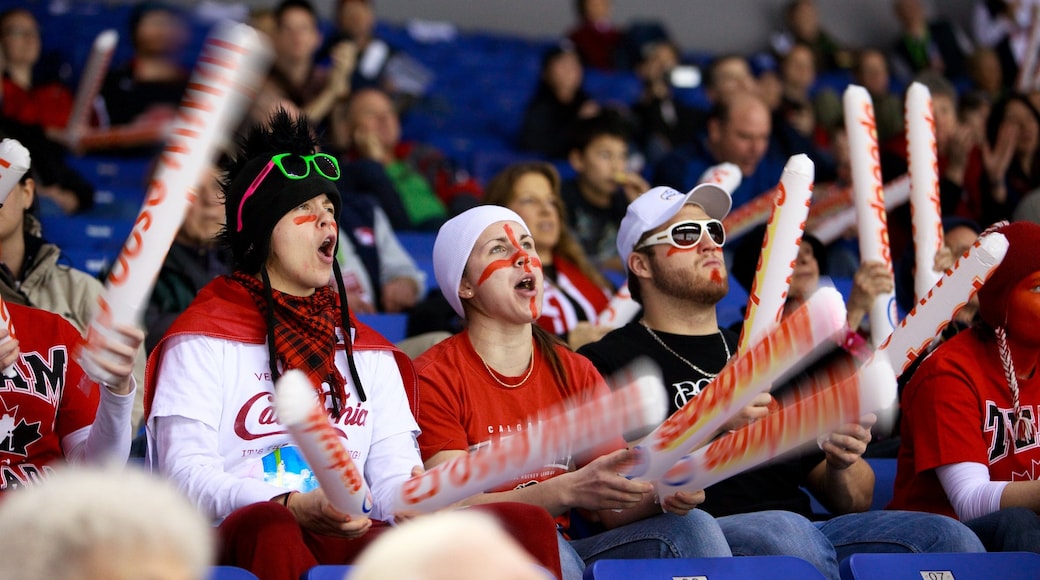 Doug Mitchell Thunderbird Sports Centre som inkluderer innendørs og sportsarrangement i tillegg til en liten gruppe med mennesker