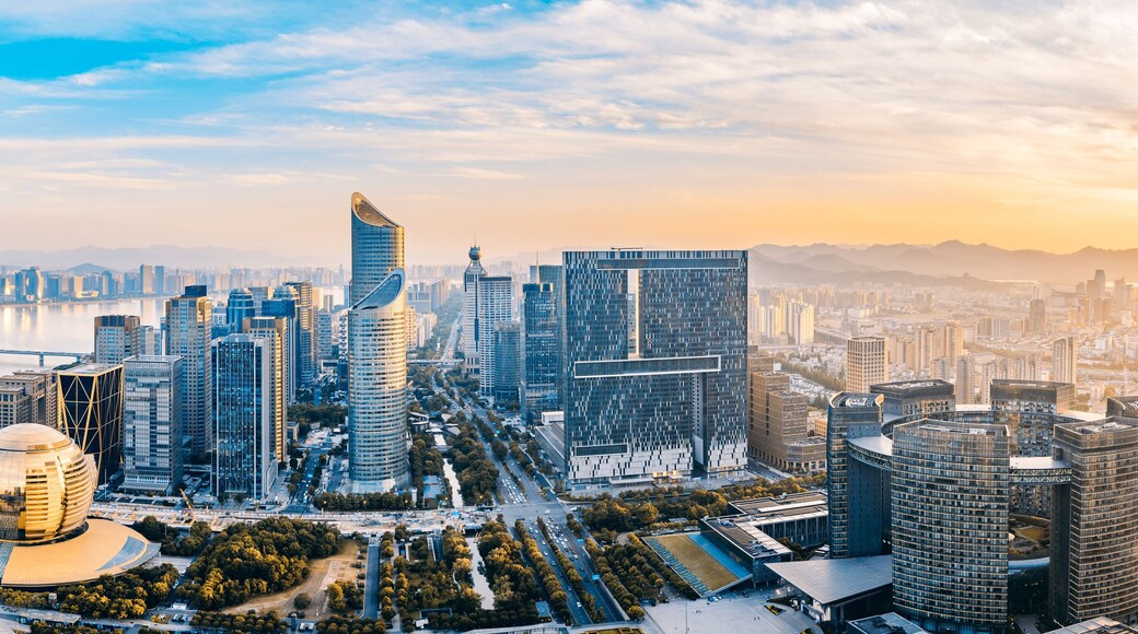 Sunset of Qianjiang New Town, Hangzhou, Zhejiang, China