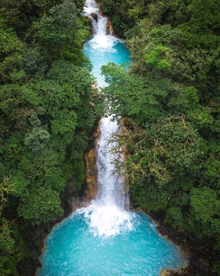 Such a treat to see the incredible blue colors of Rio Celeste from above.