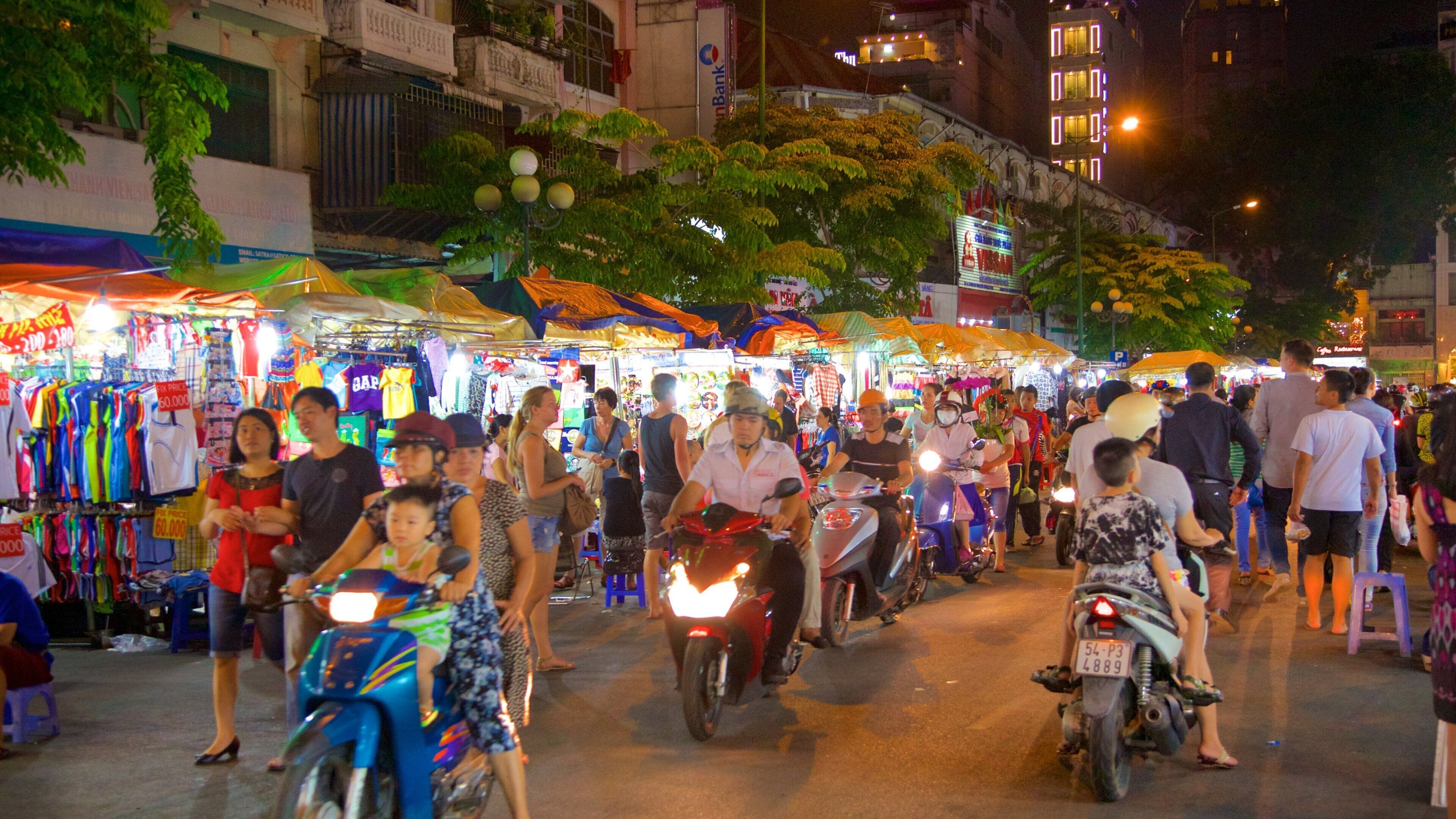 Ben Thanh Marked som omfatter markeder, gadeliv og shopping