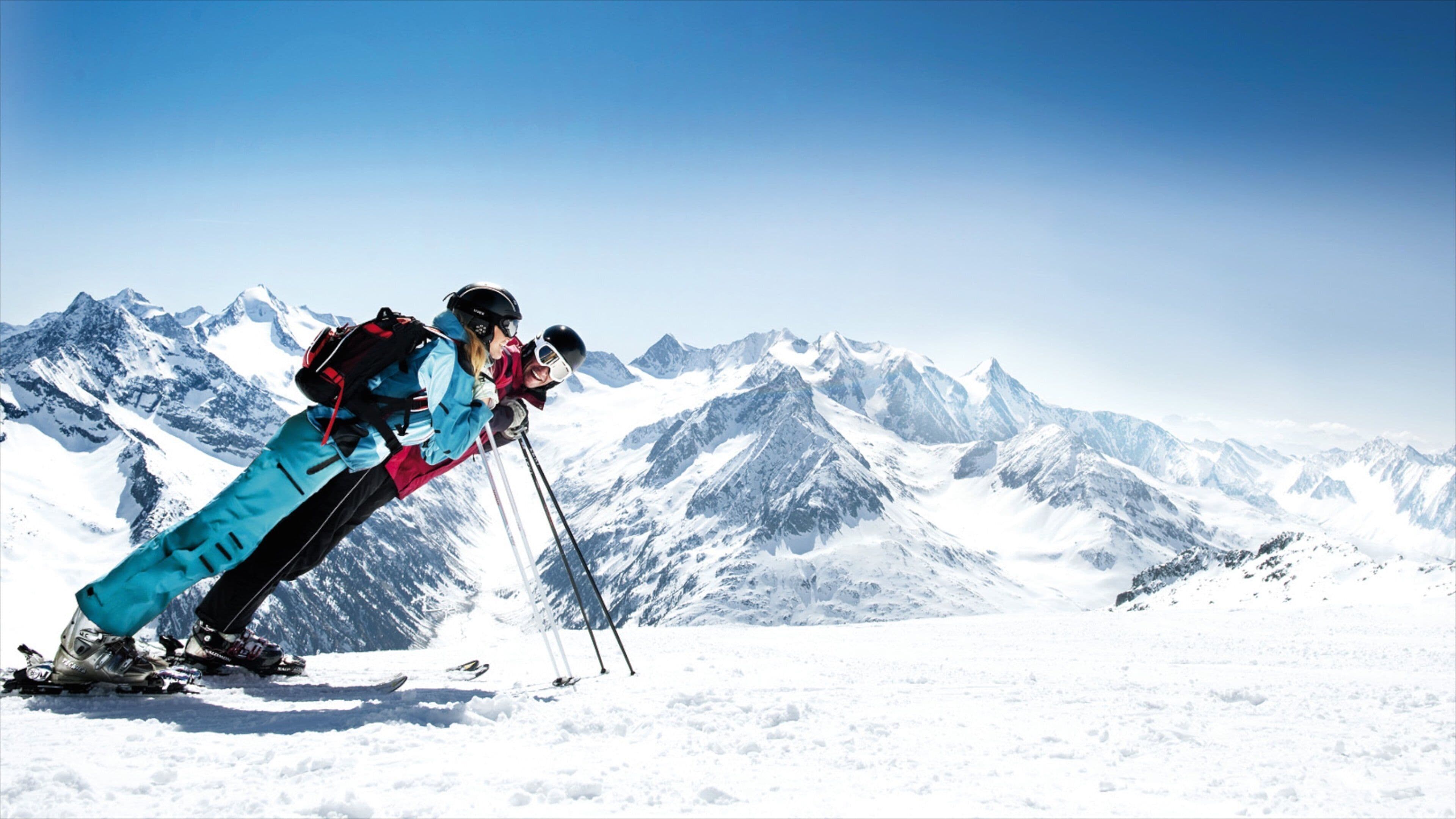 Skigebiet Hintertuxer Gletscher mit einem Schnee, Berge und Schneeschuhlaufen