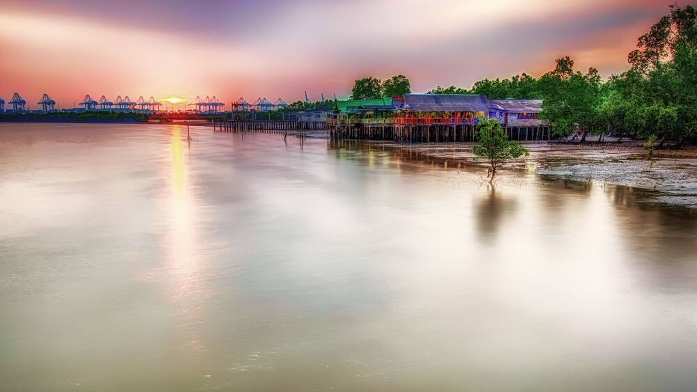 The view from Saujana Seafood Restaurant, Gelang Patah, Johor, Malaysia