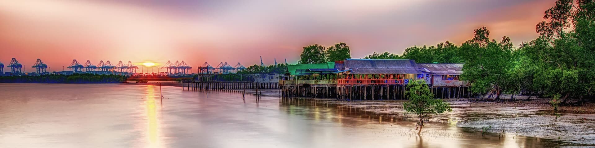 The view from Saujana Seafood Restaurant, Gelang Patah, Johor, Malaysia