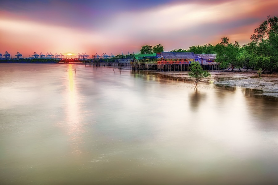 The view from Saujana Seafood Restaurant, Gelang Patah, Johor, Malaysia