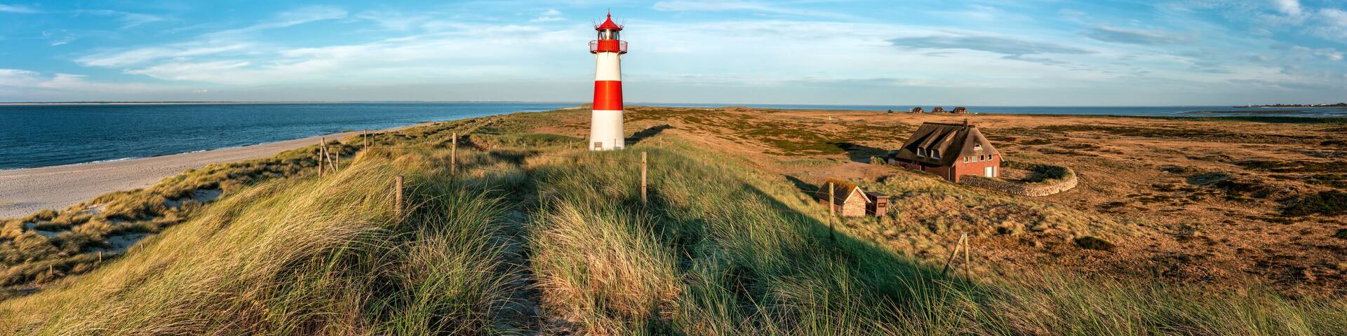 Red Lighthouse on the island of Sylt in North Frisia, Schleswig-Holstein, Germany