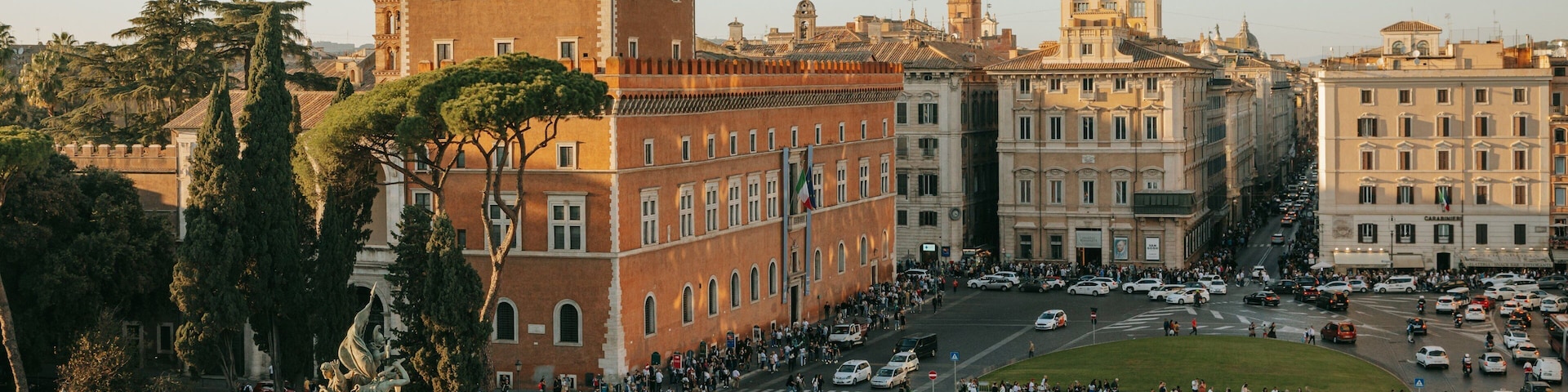 National Monument to Victor Emmanuel II showing landscape views, heritage architecture and a city