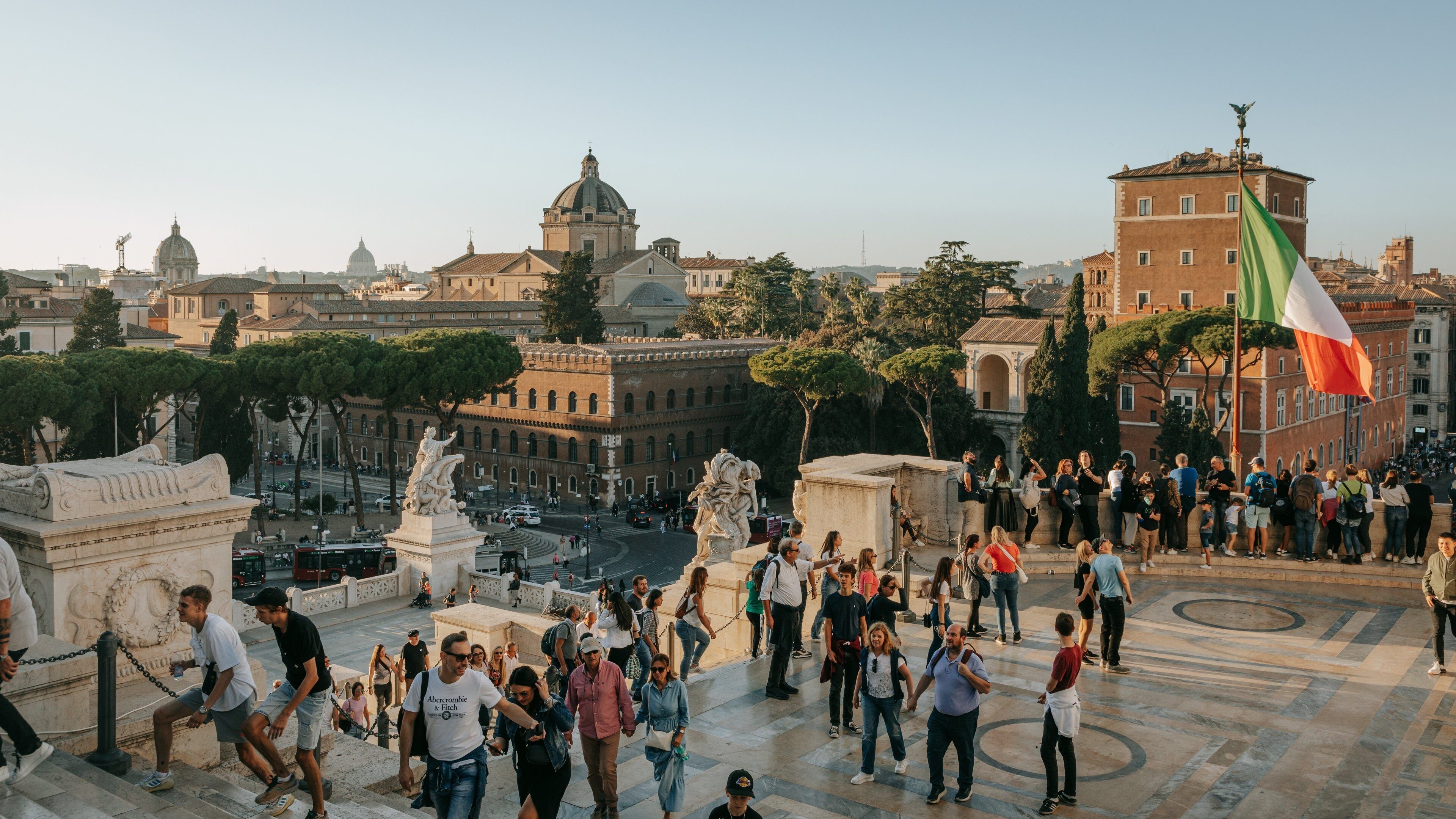 National Monument to Victor Emmanuel II featuring landscape views, street scenes and a city