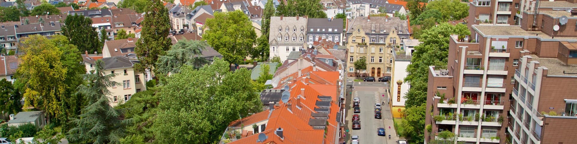 Darmstadt Artists Colony which includes landscape views and a city