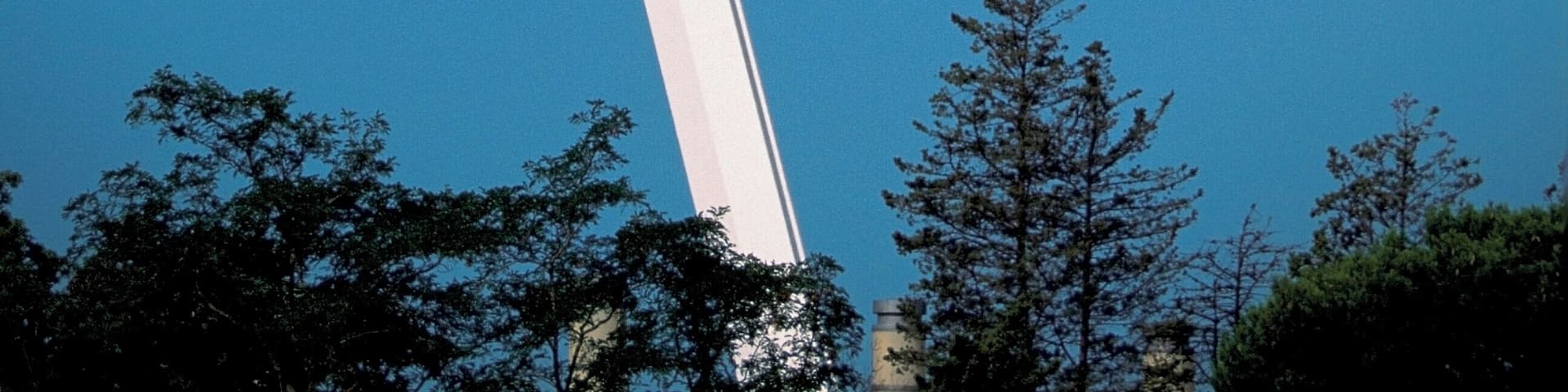 Low angle view of the Olympic Tower, Montjuic park, Barcelona, Spain