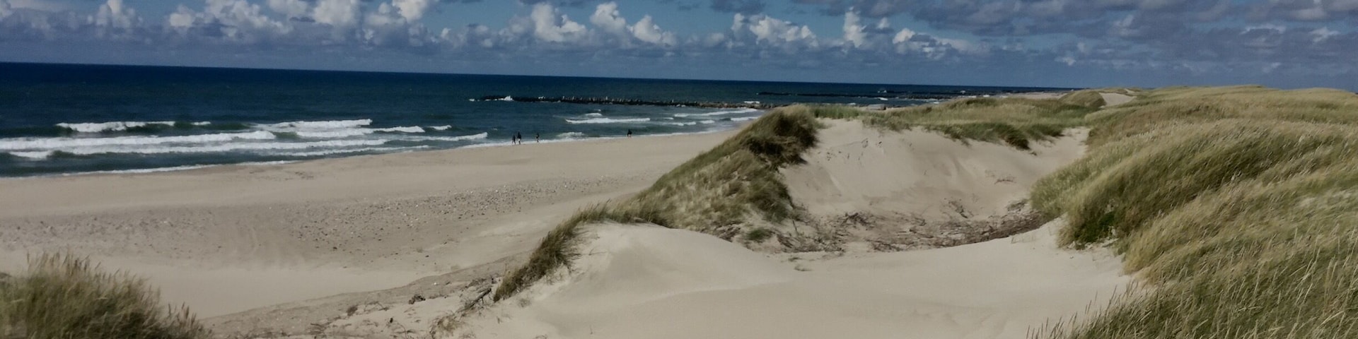 Beautifull empty beach in midsummer. NorthSea bikeroute 1