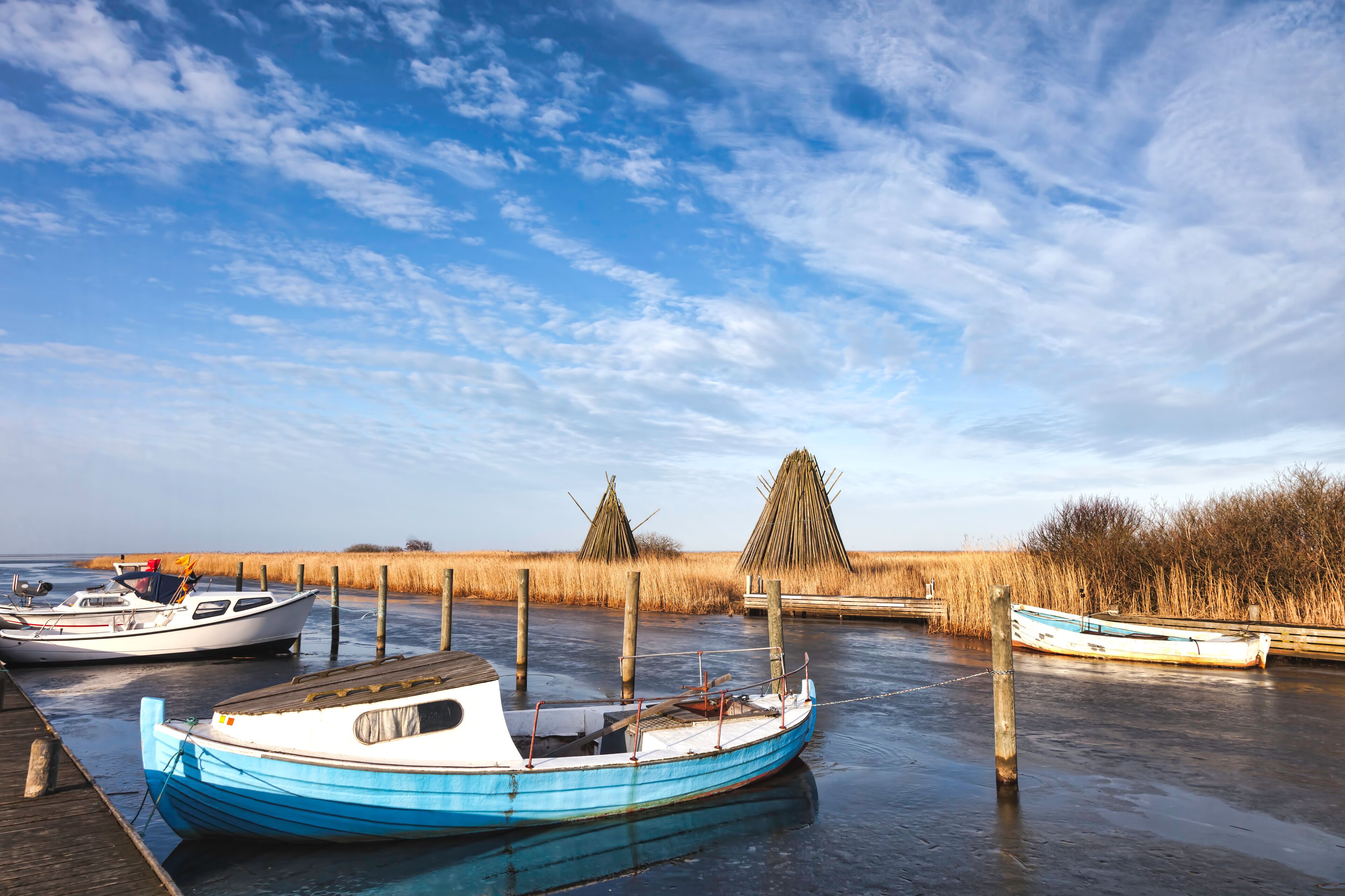 Stauning harbor in the western part of Denmark