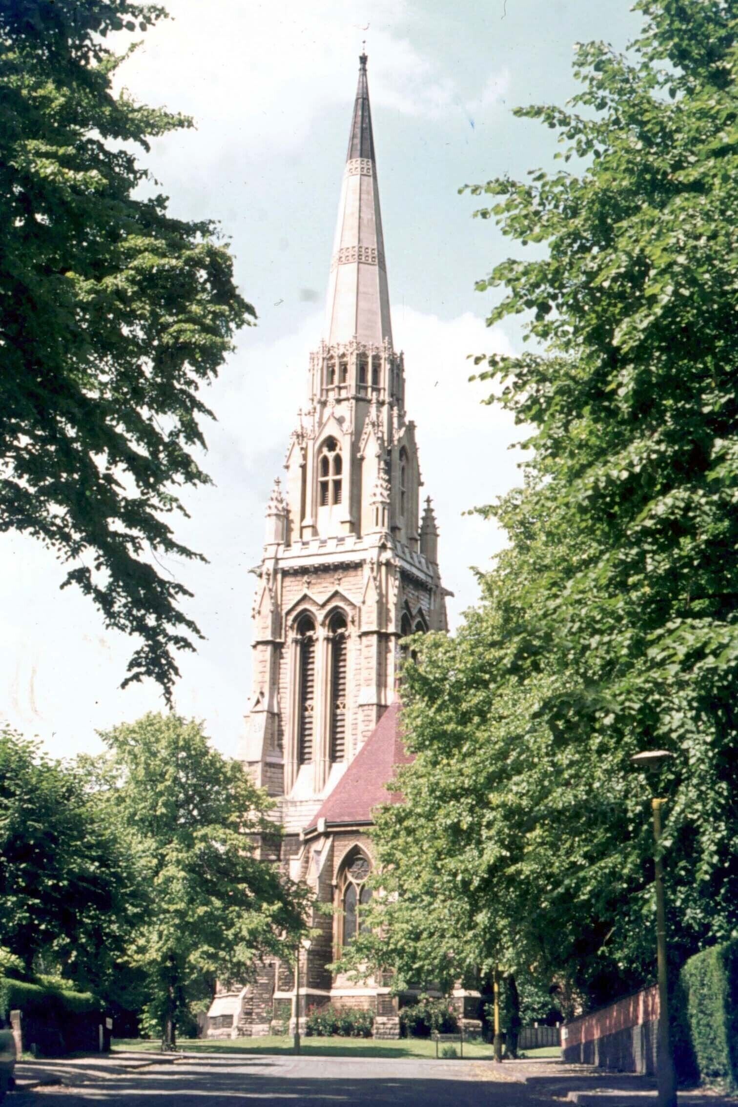 St Augustine's Church, Edgbaston Seen here from Lyttleton Road, this church was completed in 1868 and boasts a splendid 185ft spire.
