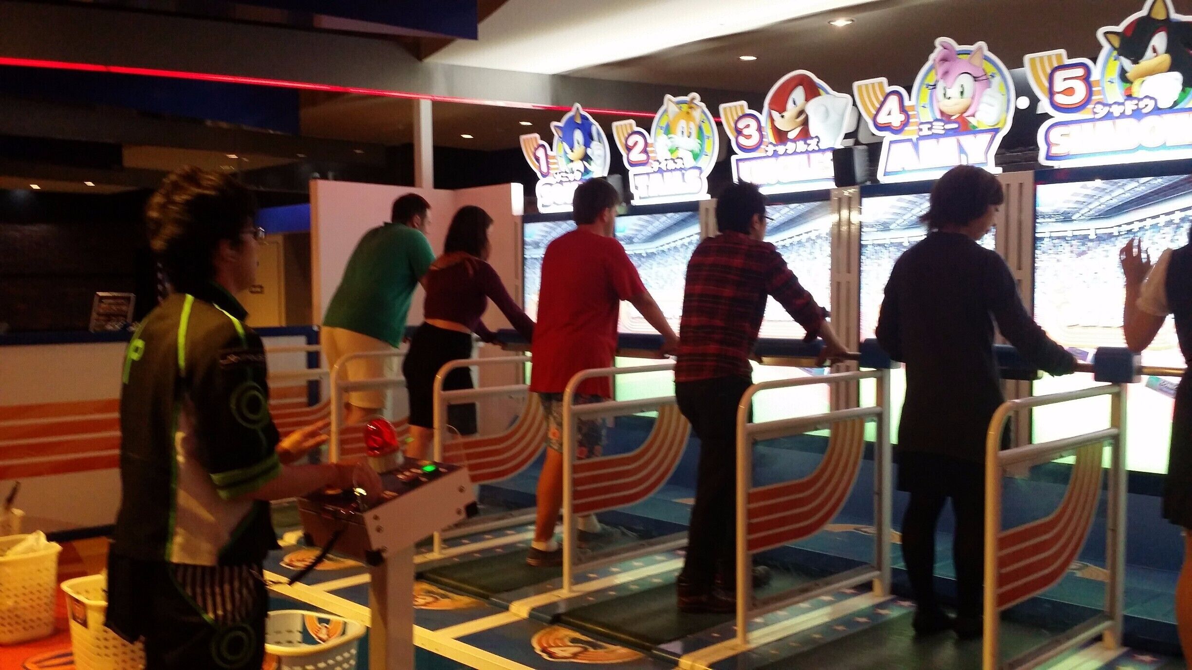 Crazy Sega arcade.  Basically arcade Mecca! Lots of unique games and attractions and plenty you can experience as a group.  Discover the one of a kind roller coaster/shooting ride/dark ride Gekion Live Coaster (previously Veil of Dark).  