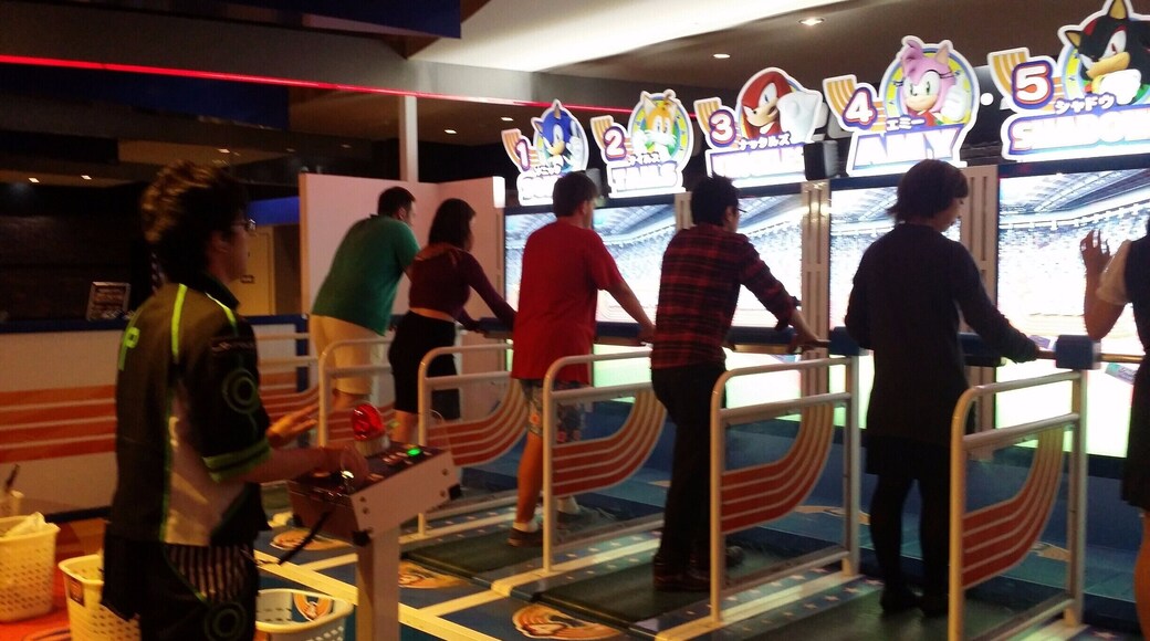 Crazy Sega arcade. Basically arcade Mecca! Lots of unique games and attractions and plenty you can experience as a group. Discover the one of a kind roller coaster/shooting ride/dark ride Gekion Live Coaster (previously Veil of Dark).