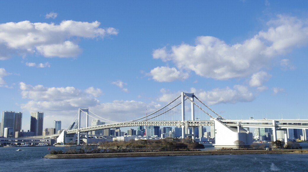 If you want a great view of the Rainboe Bridge and Tokyo city skyline, Odaiba is the place to go. This man-made island may be a huge shopping district but it is also located on the shoreline facing the city, giving you a great view both day and night.
*Get off at Daiba station on the Yuri-kamome monorail.
*If you want a higher view, just go inside the retail facility AquaCity and head to the top floor.