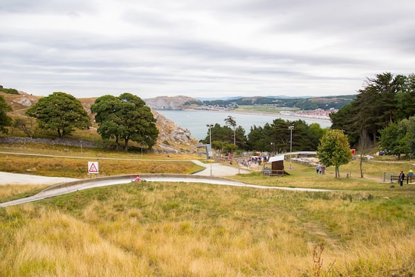 Llandudno ski slope showing a garden