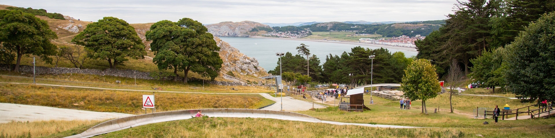 Llandudno ski slope showing a garden