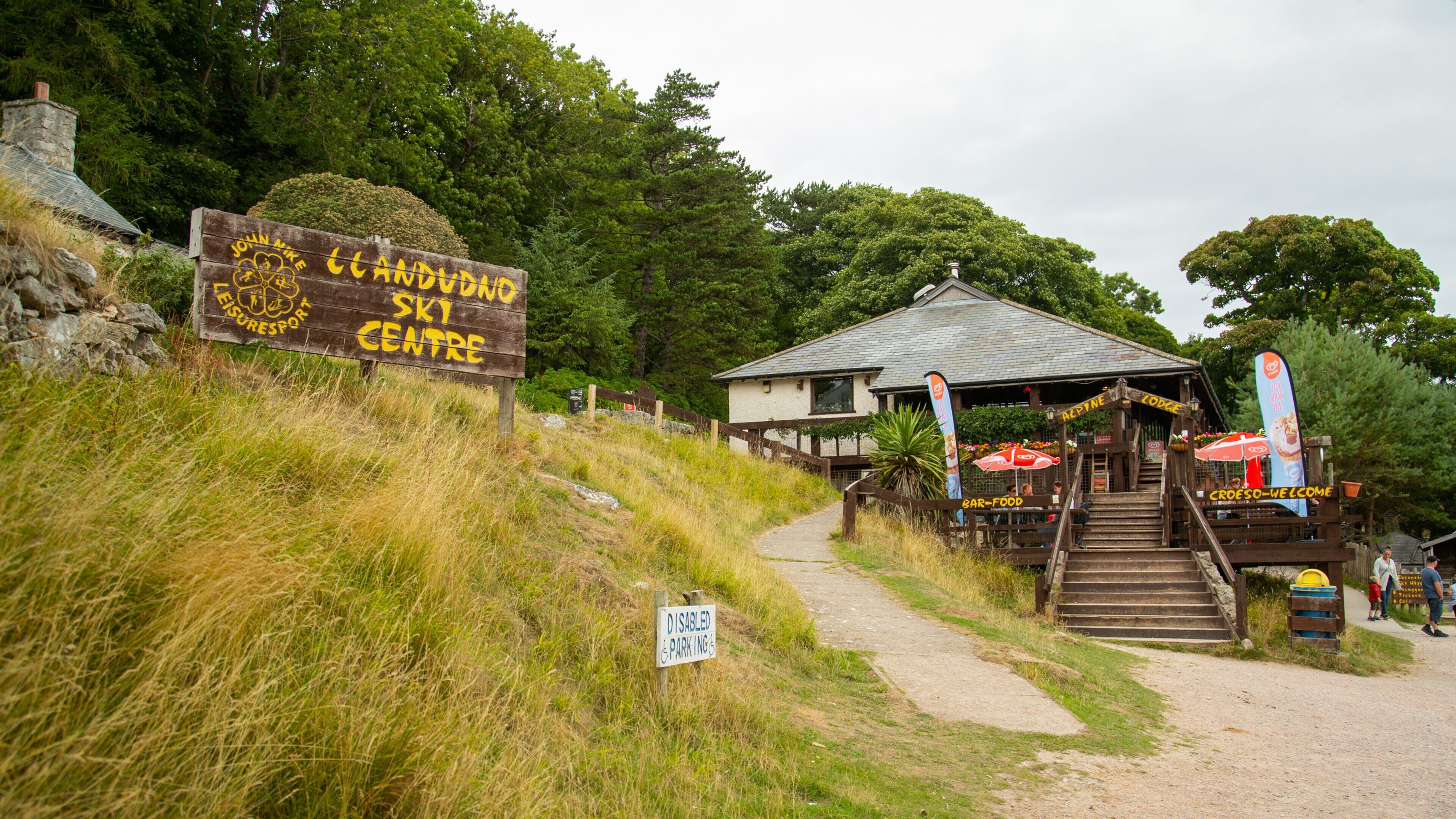 Llandudno ski slope showing signage