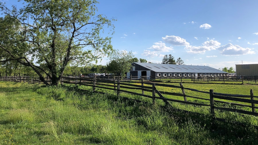A horse barn at Caumsett State Historic Park Preserve in Huntington, Long Island, New York