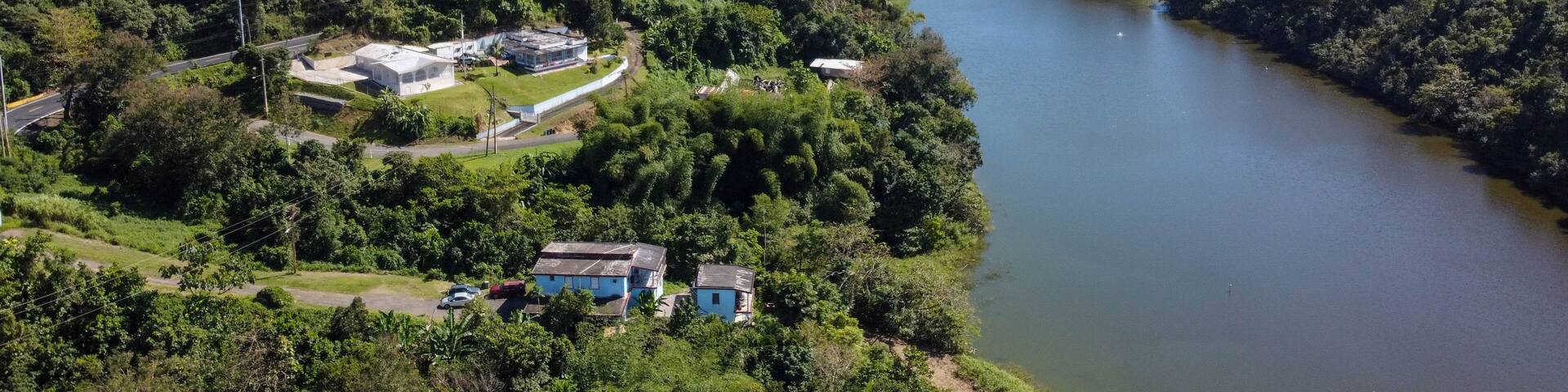 Aerial View of the Comerio River in Puerto Rico.