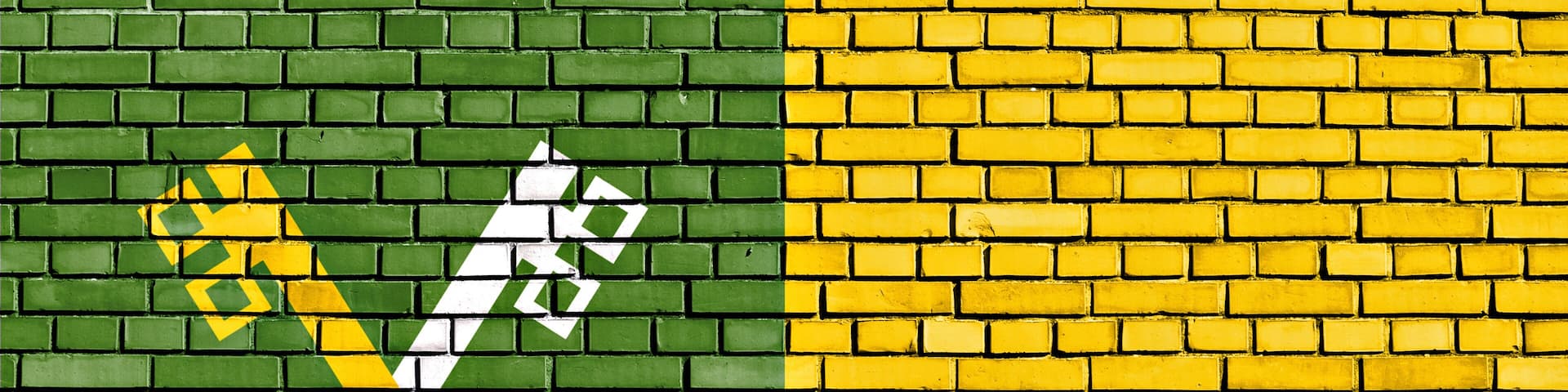 flag of Toa Baja painted on brick wall