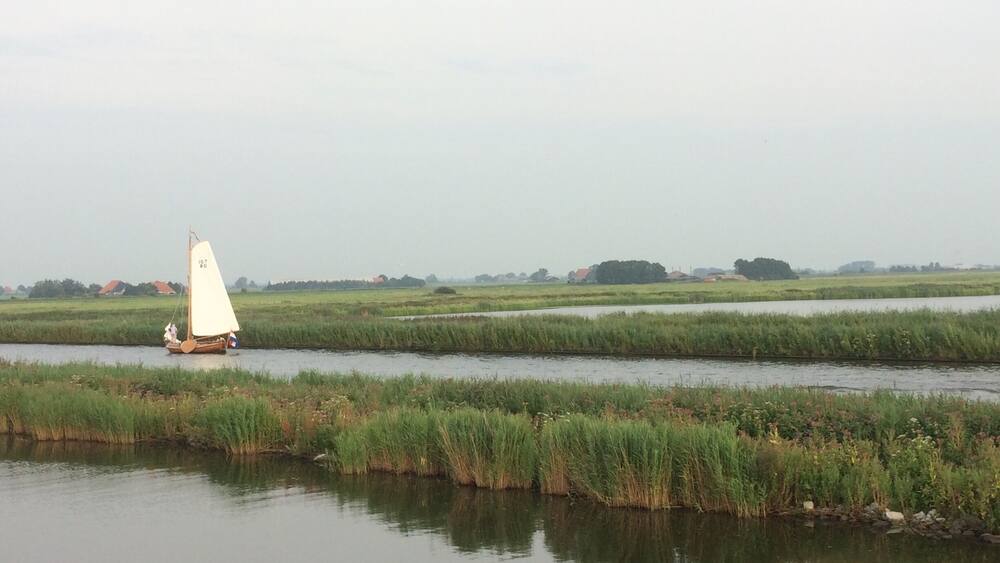 Views on the Johan Friso Channel with a Classic sailing boat
