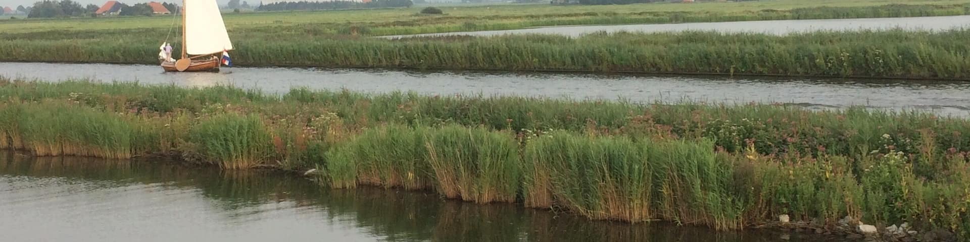 Views on the Johan Friso Channel with a Classic sailing boat