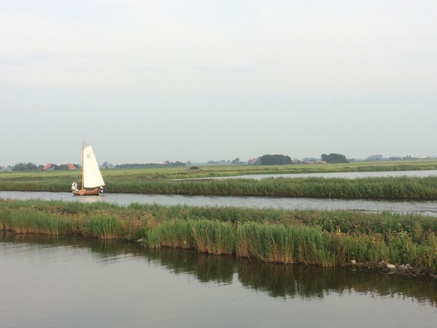 Views on the Johan Friso Channel with a Classic sailing boat