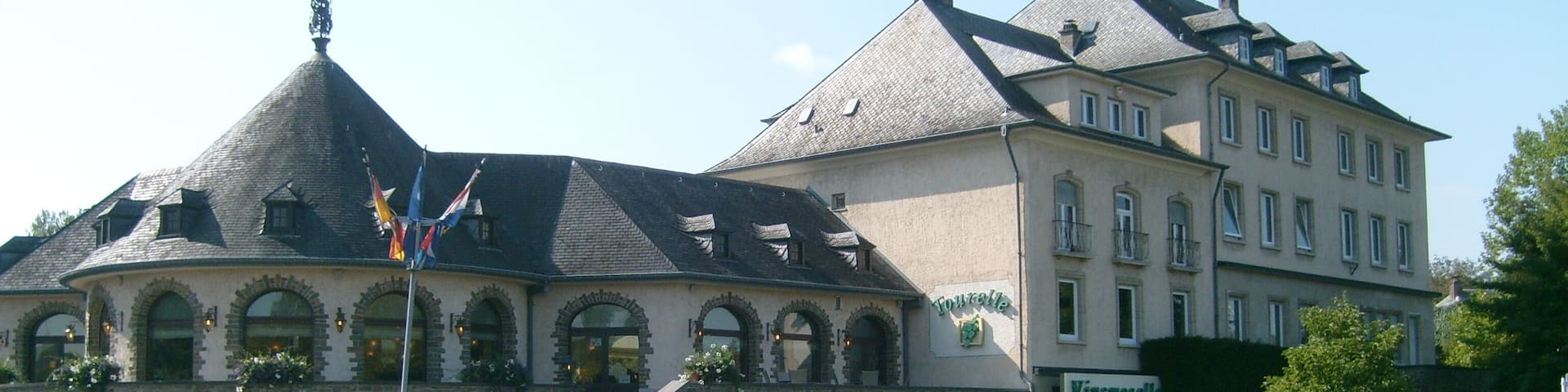 Castle of Stadtbredimus, Luxembourg. View from main road.