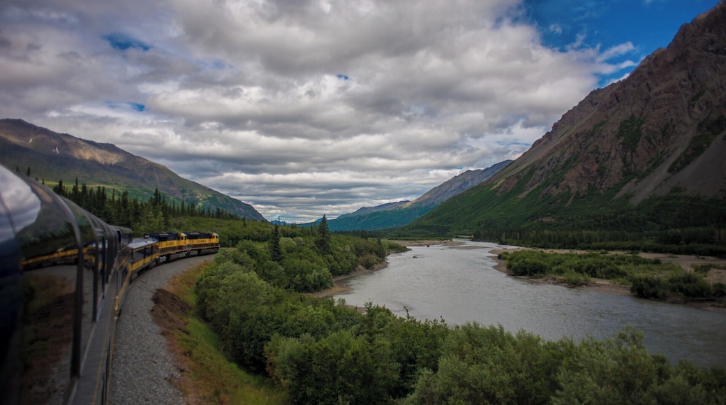 The Alaska Railroad from Anchorage to Denali is full of dramatic vistas and scenery.