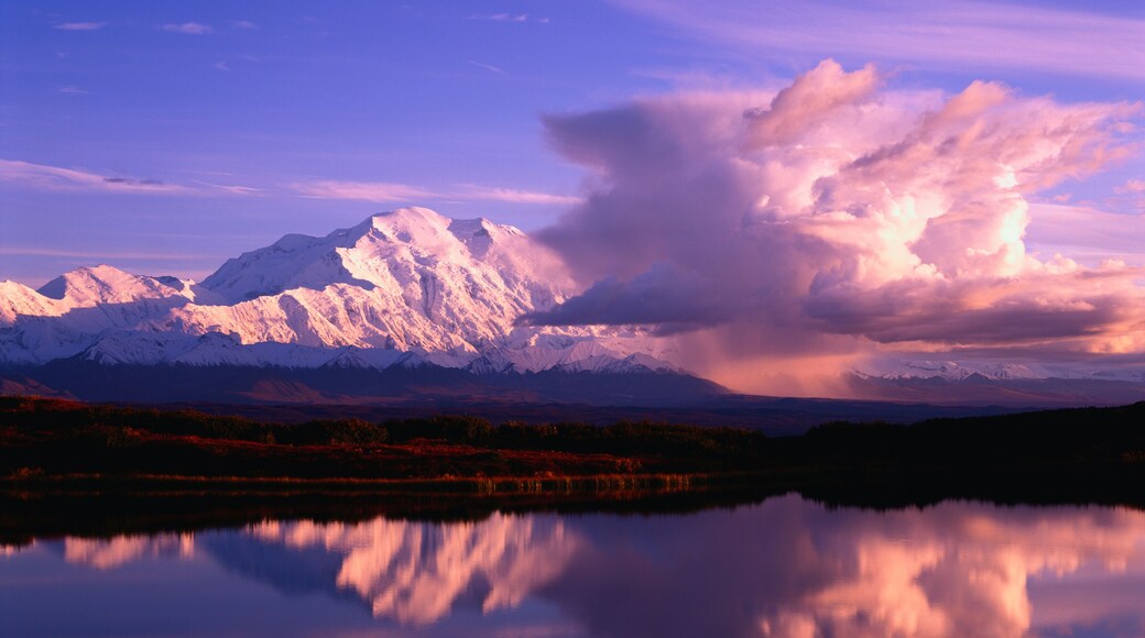 Reflection of Mt. McKinley in a Lake at Sunset