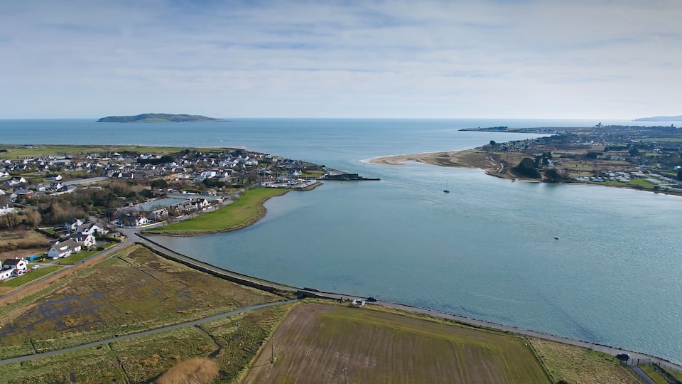 rogerstown river estuary in north county dublin, ireland