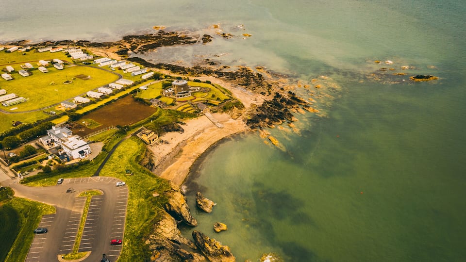 Aerial view of Donabate beach , Dublin, Ireland