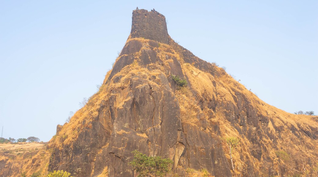 India, Maharashtra, Pune, Beautiful Iconic View of Zunzhar Buruj or Machi of Sinhagad Fort, The 17th Century Chhatrapati Shivaji Maharaj's Fort.